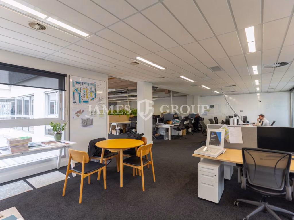 Open Plan Office With Rooms + Balcony