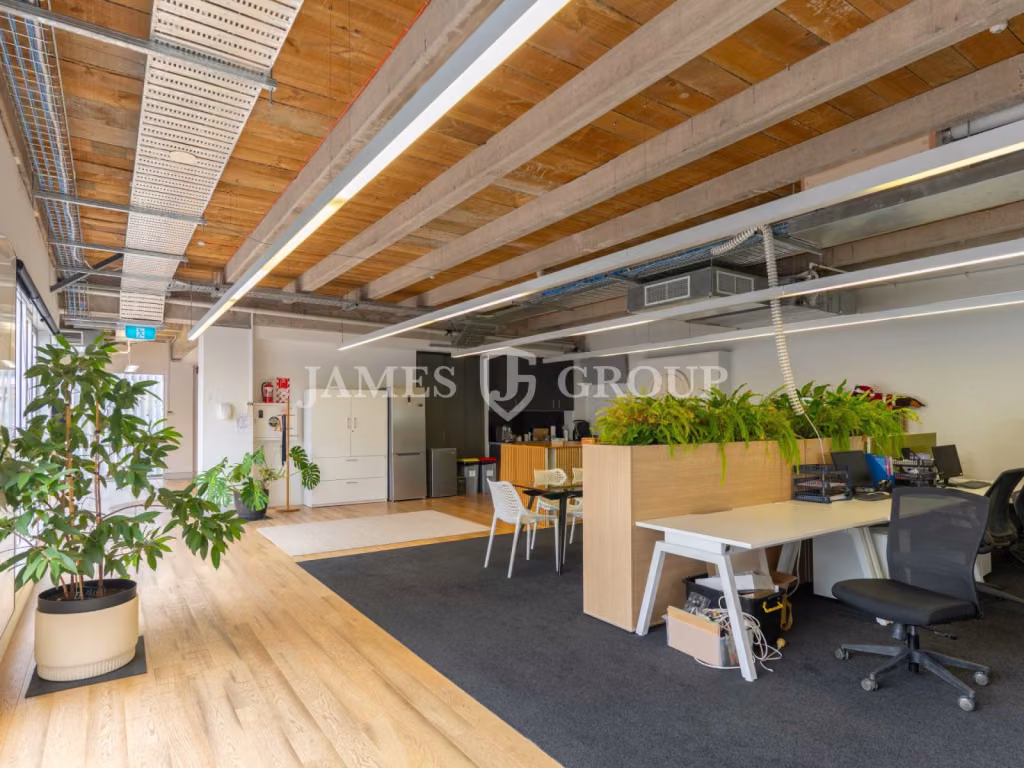Open Plan Office With Rooms + Balcony