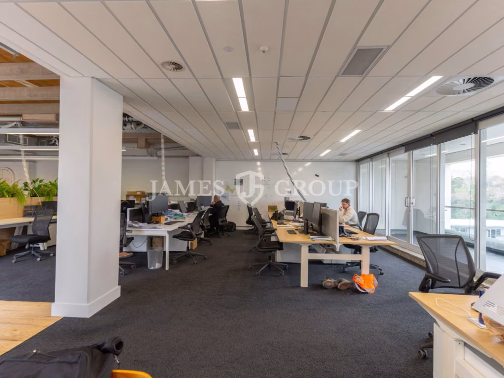 Open Plan Office With Rooms + Balcony